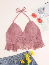 Load image into Gallery viewer, Dusty pink color halter that ties behind the neck
