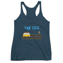 Load image into Gallery viewer, Indigo colored tank top that says van life