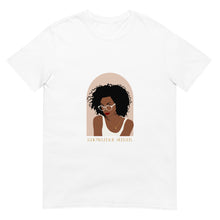 Load image into Gallery viewer, White t-shirt that has a woman on it and says &quot;Knowledge Seeker&quot;