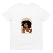 Load image into Gallery viewer, White t-shirt that has a woman on it and says "Knowledge Seeker"