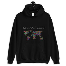 Load image into Gallery viewer, Black hoodie that says Cultural Anthropologist