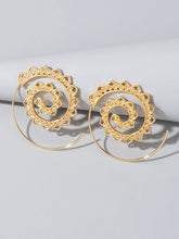 Load image into Gallery viewer, Gold spiral earrings with boho design