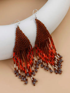 Multicolor tassel bead earrings