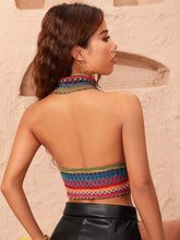Load image into Gallery viewer, Woman wearing multicolor crisscross halter
