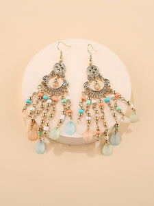 Gold multicolor chandelier earrings