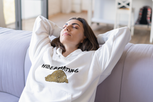 Load image into Gallery viewer, Woman wearing white hoodie that has bears on it and says &quot;Hibernating&quot;