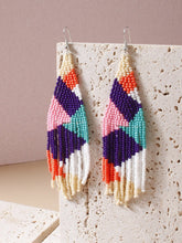 Load image into Gallery viewer, Multicolor tassel beaded earrings