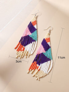 Multicolor tassel beaded earrings