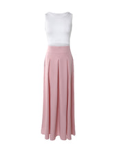 Load image into Gallery viewer, White crop top and long pink skirt