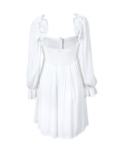 Load image into Gallery viewer, White off-shoulder short  flowy dress