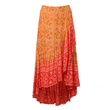 Load image into Gallery viewer, orange flowy boho skirt