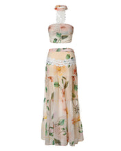 Load image into Gallery viewer, Floral halter top and long skirt