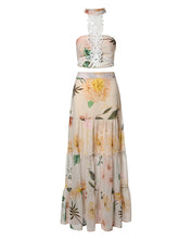 Load image into Gallery viewer, Floral halter top and long skirt