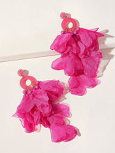 Load image into Gallery viewer, Pink petal drop earrings