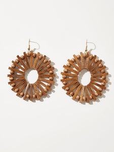 Round wood earrings