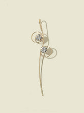 Load image into Gallery viewer, Gold wrap hook earring with rhinestones