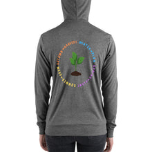 Load image into Gallery viewer, Gray hoodie that says &quot;Winter-Plan, Spring-Plant, Summer-Grow, Autumn-Harvest&quot; on back