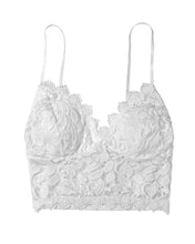 Load image into Gallery viewer, White laced cami top with spaghetti straps